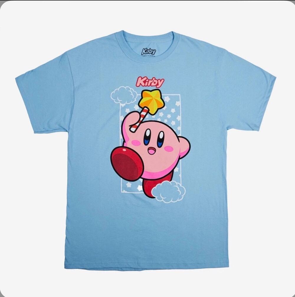 Nintendo Kirby Large T-Shirt Size Large Light Blue
